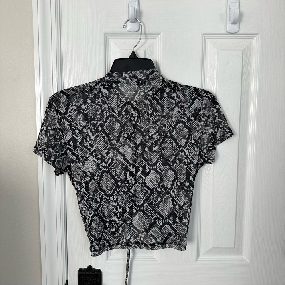 Garage Women’s Snakeskin Crop Top - Picture 2 of 5